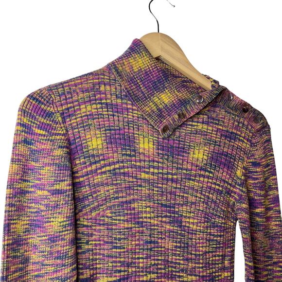 Sundance Multicolored Marled Ribbed Knit Turtleneck Sweater - Picture 6 of 6